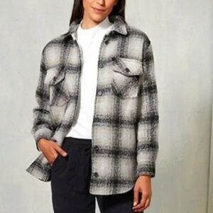 Thread & Supply Black and White Plaid Shirt Jacket Size Medium